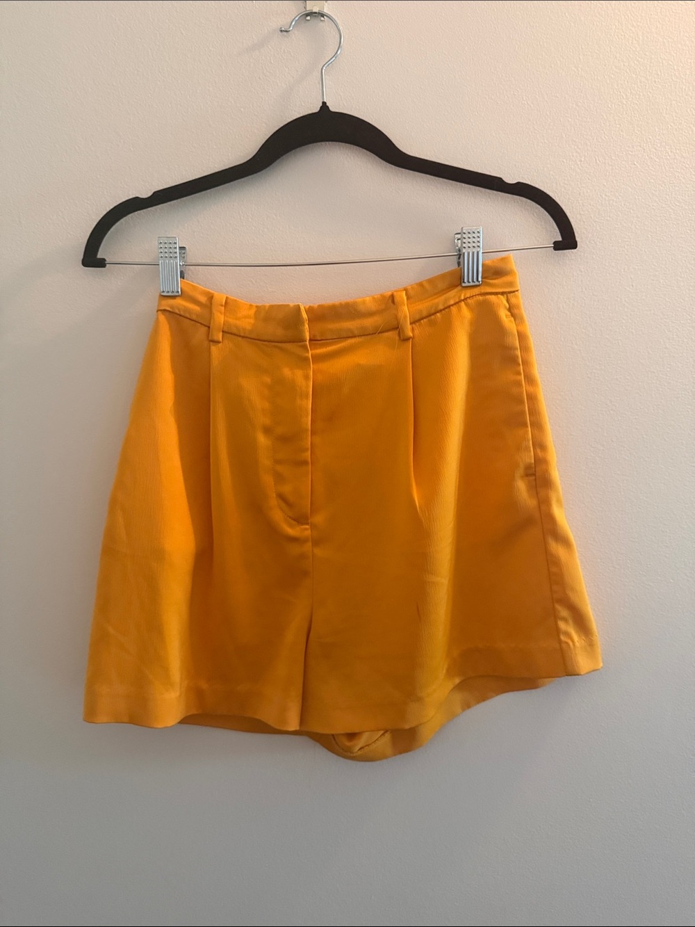 H&M High-Waist Golden Yellow Tailored Shorts